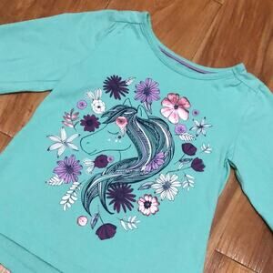 Kids Korner Girls Long Sleeve Unicorn Top Size Medium 5/6